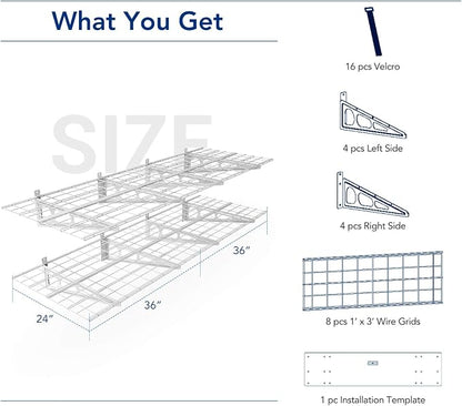 FLEXIMOUNTS 2-Pack 2x6ft 24-inch-by-72-inch Wall Shelf Garage Storage Rack - Image 3