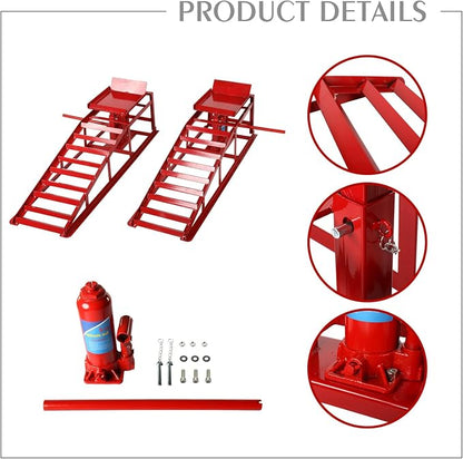 5 Ton 2 Pack Hydraulic Car Ramp Elevator 10000 Lbs - Image 2