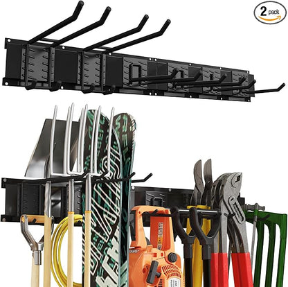 32 Inches Garage Organization, Wall Mount Garden Tool Organizer, 440lbs by Howzone
