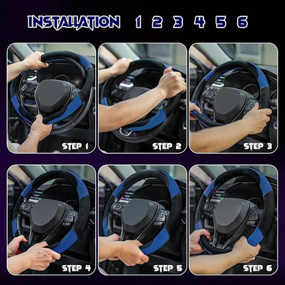 Soft Leather Steering Wheel Cover - Image 7