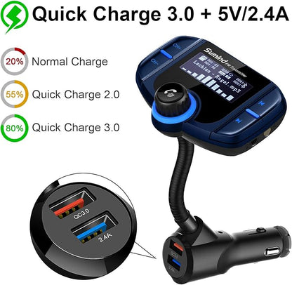 Upgraded Bluetooth FM Transmitter, Wireless Radio Adapter Hands Free Car Kit - Image 4