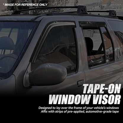 Auto Dynasty 4Pcs Carbon Fiber Pattern Window Visors Compatible - Image 3
