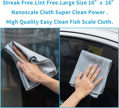 Easy Clean Fish Scale Nanoscale Cleaning Cloth, Streak Free Microfiber Glass - Image 2