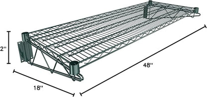 18" x 48" Green Epoxy Wire Wall Mount Shelf - Image 3