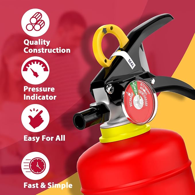 ABC Dry Powder Fire Extinguisher, 4.4 lb – 2-A:10-B：C Rated - Image 3