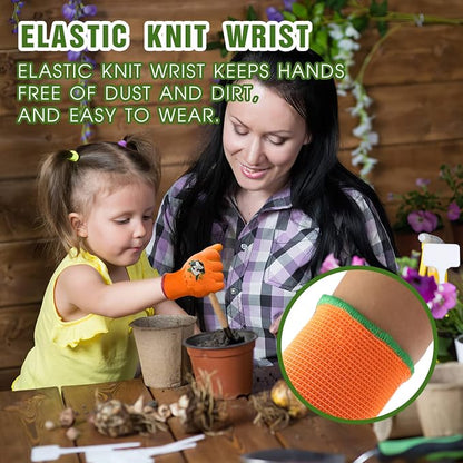 HANDLANDY 3 Pairs Kids Gardening Gloves Latex Free, Nitrile Coated Children - Image 4