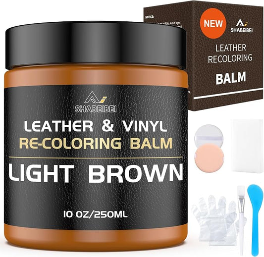 Leather Recoloring Balm, 10oz Leather Color Restorer Leather Repair Kit by SHABEIBEI