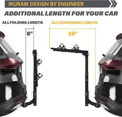 2 Bike Rack Bicycle Carrier Racks Hitch Mount Double Foldable Rack - Image 6