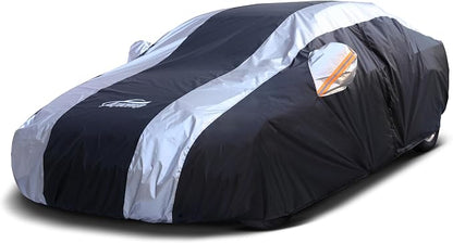 Full Exterior Covers with Silver Stripe Design, Sedan Car Cover by AltoCover