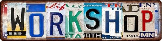 WORKSHOP Vintage Metal Tin Sign, Street Sign, Home Decor, Room Decor, Wall Decor by Unknown