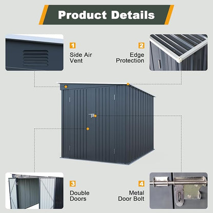 6x8FT Outdoor Storage Shed - Image 6
