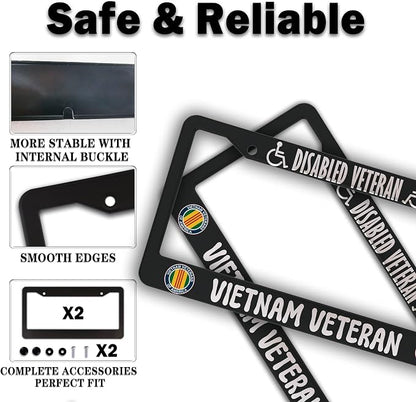 License Plate Frames Black and White License Plate Covers Disabled Vietnam - Image 4