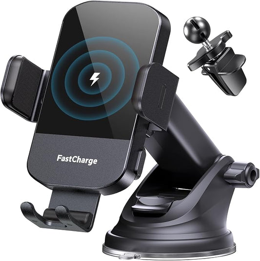 CHGeek Wireless Car Charger, 15W Fast Charging Auto Clamping Car Charger Phone by CHGeek