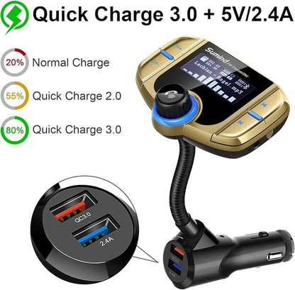 Upgraded Bluetooth FM Transmitter, Wireless Radio Adapter Hands Free Car Kit - Image 5