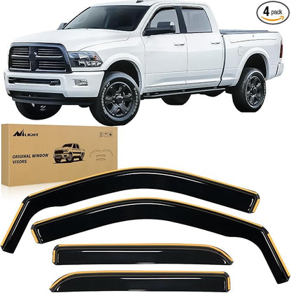 Nilight in Channel Rain Guards for Ram 1500 2009 2010 2011 2012 2013 2014 2015 by Nilight