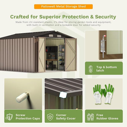 Patiowell 10 x 12 FT Metal Storage Shed - Image 4