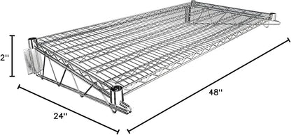 24" x 48" Chrome Wire Wall Mount Shelf - Image 3