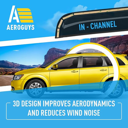 Extra Durable Window Deflectors in-Channel Window Visors Rain Guards Fit - Image 4