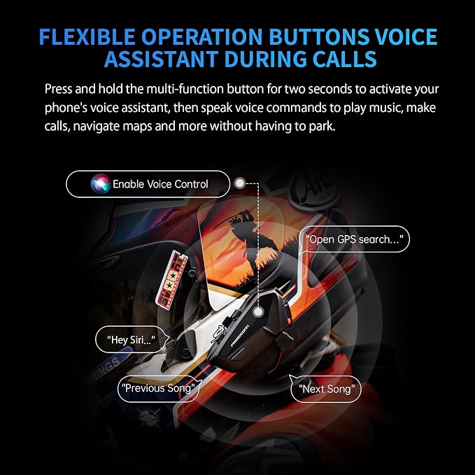 FreedConn FX Plus Motorcycle Helmet Bluetooth Headset, Auto-Join Mesh Network - Image 9