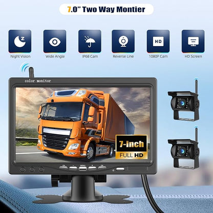 Wireless Vehicle Backup Camera System, 7 Inch Reverse Camera Monitor - Image 5