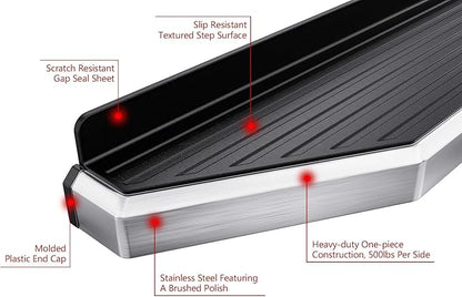 APS 6in 304 Stainless Steel Running Boards Side Bars Side Steps Compatible - Image 5