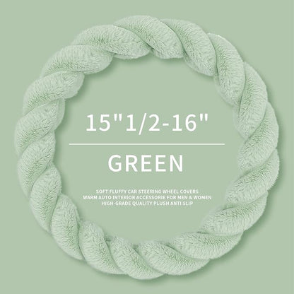 Luxury Fluffy Winter Car Steering Wheel Cover - Image 3