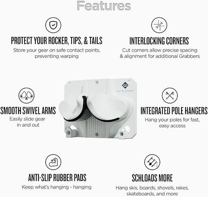 Ultimate Ski & Snowboard Wall Rack | Secure, Non-Slip Storage | Fits Any - Image 4
