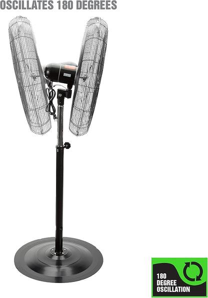 OEMTOOLS OEM24885 30" Oscillating Pedestal Fan, Adjustable Height - Image 5