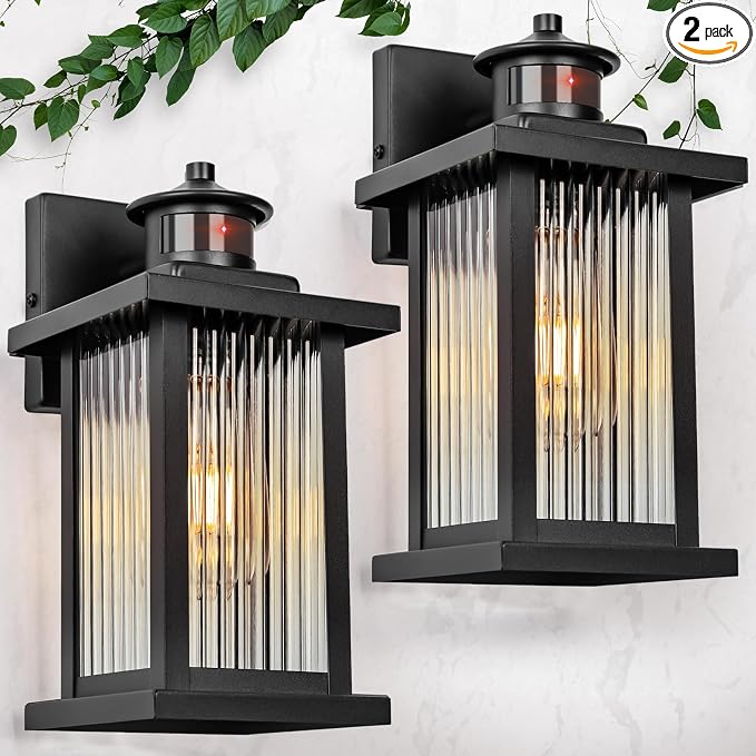 Porch Lights Outdoor Motion Sensor 2 Packs, Exterior Motion Sensor Light by Worthyworld