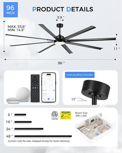 96-Inch Industrial Ceiling Fan - Image 5