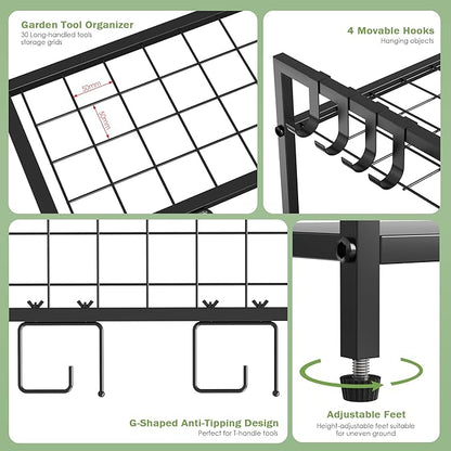 Garden Tool Organizer Rack for Garage, Yard Tool Tower Rack Organizer, Tools - Image 3