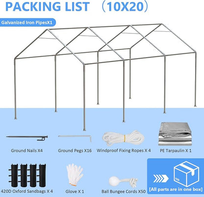 Carport 10x20 ft Heavy Duty - Image 7