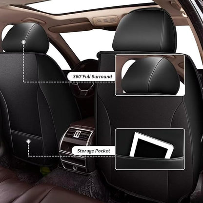 YORKNEIC Leather Car Seat Covers Fit - Image 4