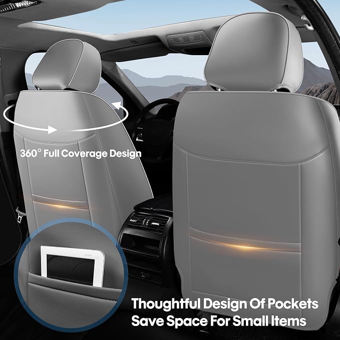 AOOG Car Seat Covers Full Set, Leather Seat Covers - Image 2
