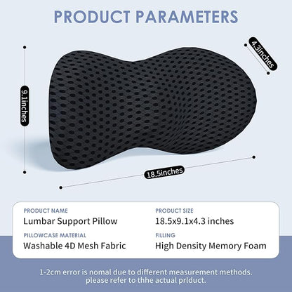 Lumbar Support Pillow Ergonomic Memory Foam Lumbar Pillow, Relieve Back Pain - Image 6