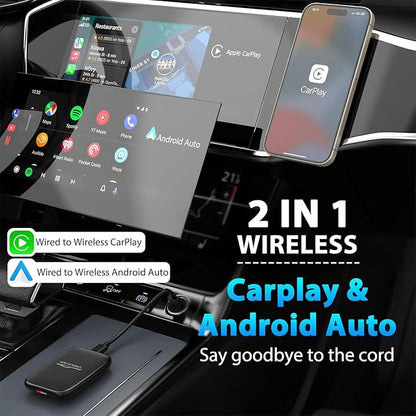 2025 Upgraded Wireless Carplay and Android Auto Dongle Support Netflix/YouTube - Image 2