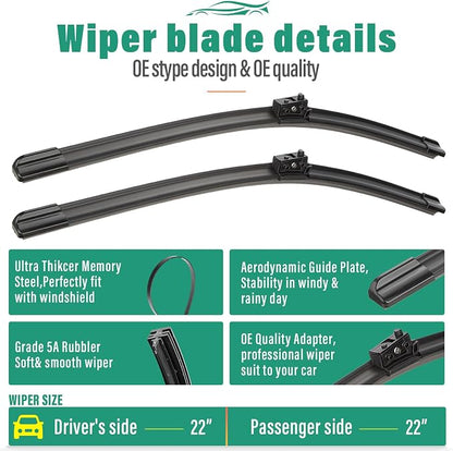 22" 22" 12" Windshield Wiper Blades Replacement - Image 3