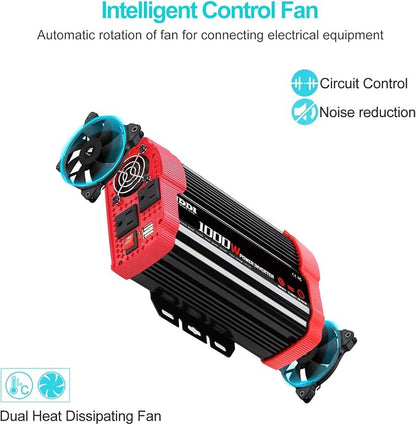 1000W Car Power Inverter, DC 12V to AC 110V Car Inverter - Image 5