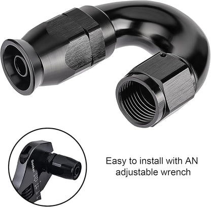 EVIL ENERGY 4AN 180 Degree PTFE One Piece Full Flow End Hose Fitting Aluminum - Image 6