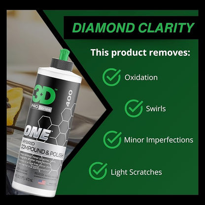 3D One Car Scratch & Swirl Remover Hybrid Rubbing Compound & Polish Buffing - Image 3