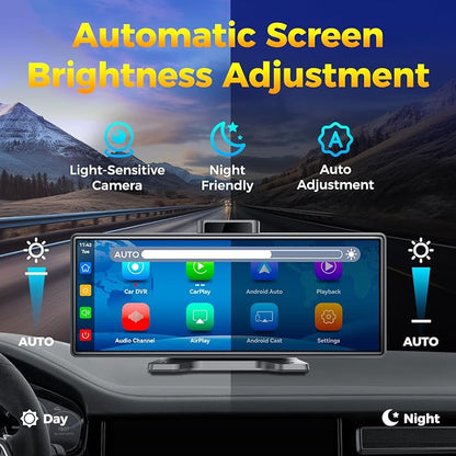 10.26" Wireless Apple CarPlay Android Auto Car Screen - Image 5