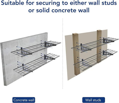 FLEXIMOUNTS 2-Pack 1x4ft 12-inch-by-48-inch Wall Shelf Garage Storage Rack Wall - Image 6