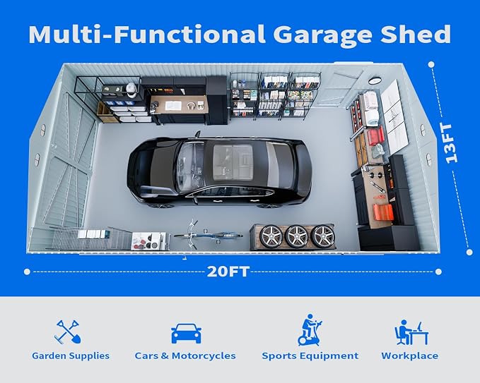 20x13 Metal Shed, Metal Garage Building - Image 8