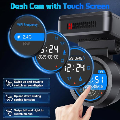 Dash Cam Front 4K Dash Camera for Cars Built-in WiFi/APP Control Dashcams for - Image 2