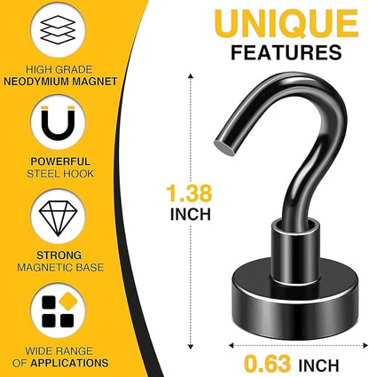DIYMAG Magnetic Hooks, 30Lbs Strong Heavy Duty Cruise Magnet S-Hooks - Image 4