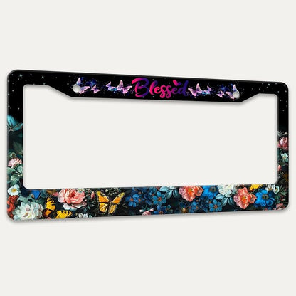Blessed License Plate Frame Beautiful Butterfly Flowers License Plate Holders - Image 7