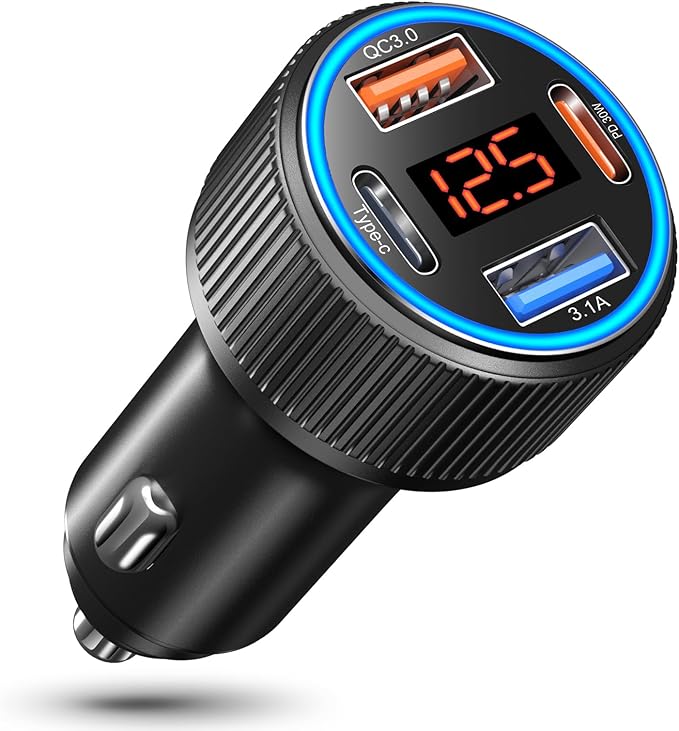 USB C Car Charger, Costyle 65W Dual USB-C & USB-A Multi Port Cigarette Lighter by Costyle