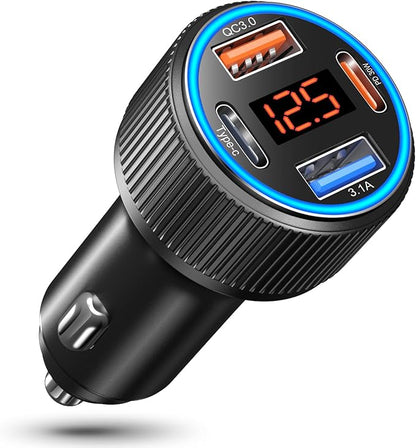 USB C Car Charger, Costyle 65W Dual USB-C & USB-A Multi Port Cigarette Lighter by Costyle