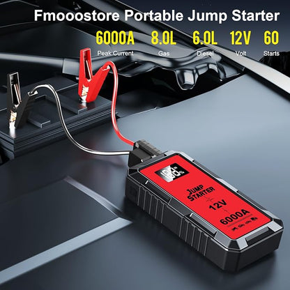 Car Battery Jump Starter with 6000A Peak Smart Clip LCD Display and 3 Modes - Image 2