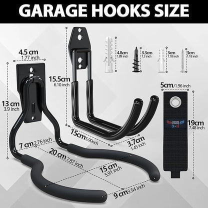 3-H Weed Eater Hanger 4 Pack, 1 Garden Hose Holder, 1 Extension Strap, Utility - Image 3